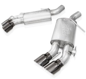 Chevrolet Camaro Performance Exhaust - Stainless Works - Axle Back, Redline, 4in Quad Tips - Black - `16-`21